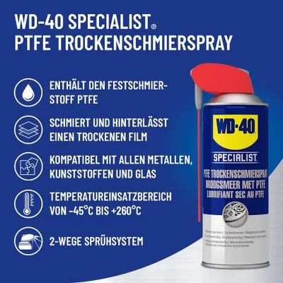 Produktbild von PTFE Trockenschmierspray dunkelgelb NSF H2 400 ml Spraydose Smart Straw™ WD-40