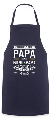 Produktbild von Spreadshirt 2 Titel Papa Und Bonus Papa Geschenk Kochschürze, One size, Navy