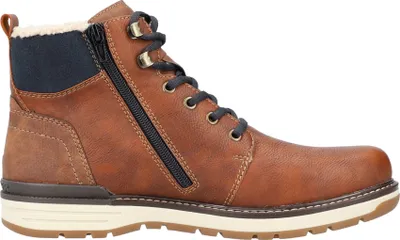 Imagen del producto de Zapatos para hombre Rieker Almada, forro cálido, botas con cordones, color marrón, para uso casual