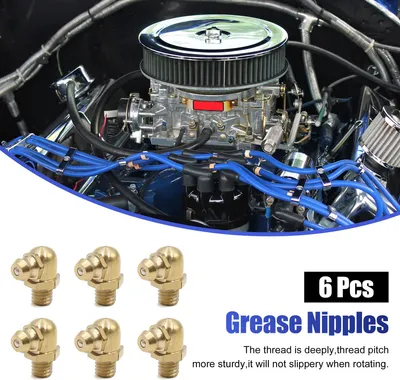 Image de 6pcs Graisseur M6x1 Coudé 90 Degrés Graisseur Laiton Raccord pour Auto Moto