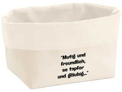 Produktbild von Huuraa Organizer Mutig freundlich tapfer und gläubig 8 Liter Large Canvas Baumwolle Utensilo Geschenkidee
