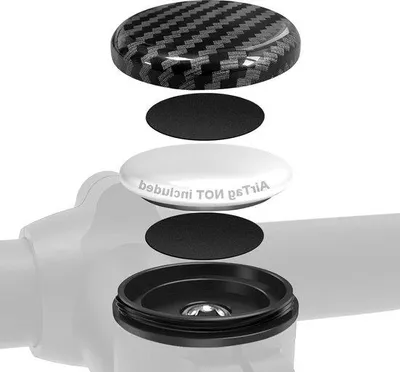 Immagine prodotto di Supporto per AirTag da MTB - Impermeabile - Per tutte le MTB con serie sterzo A-Headset - 318 mm