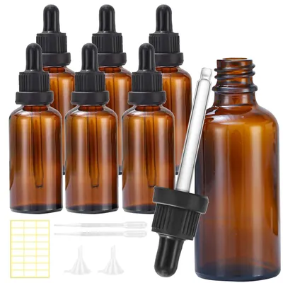 Pipettenflaschen-Set, 11-teilig, 6x 30 ml braune Glasflaschen