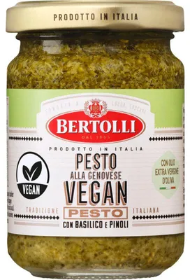 Produktbild von Bertolli Pesto alla Genovese vegan 135g – Veganes Basilikum-Pesto, ideal für Pasta & Brot