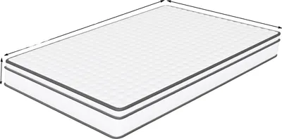 Image de Matelas, mousse haute densité, tissu respirant, blanc - 90 x 200 x 25 cm