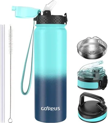 Image de Bouteille isotherme 1 L, sans BPA, anti-fuites, bouteille de sport isotherme, 1 litre, acier inoxydable