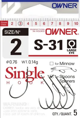 Obrázok produktu pre Owner Háčiky S-31 2 - 5ks
