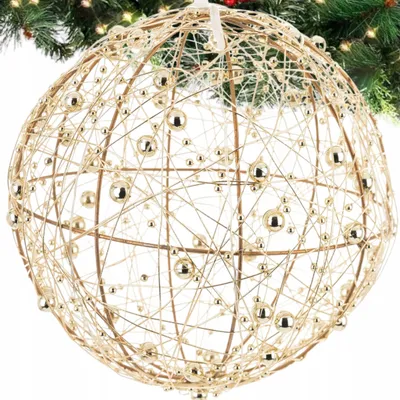 Produktbild von Goldene LED-Kugel, Weihnachtslaterne, 15 cm