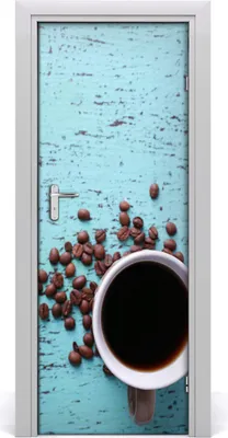 Produktbild von Tulup Türaufkleber 75x205 cm Dekorative Aufkleber Selbstklebend Wasserdichte Tapete Abnehmbar Schlafzimmer Wohnzimmer Wohnkultur - Kaffeetasse