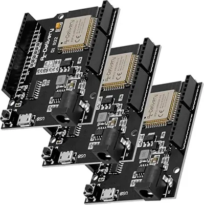 Produktbild von AZ-Delivery Mikrocontroller ESP32 NodeMCU D1 R32 WLAN Entwicklungsboard mit CH340G und WiFi + Bluetooth IoT mit Mikro USB kompatibel mit Arduino, 3x Set