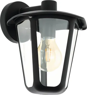 Produktbild von EGLO Außen-Wandlampe Monreale, 1 flammige Außenleuchte, Wandleuchte aus Aluguss und Kunststoff, Farbe: Schwarz, Fassung: E27, IP44