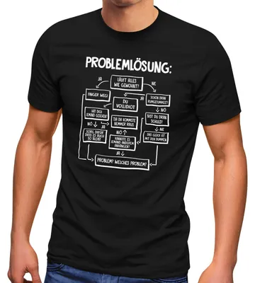 Produktbild von Herren T-Shirt mit Spruch Arbeit Job Problemlösung Grafik Aufdruck Fun-Shirt Spruch lustig Moonworks® schwarz XXL