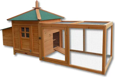 Zdjęcie produktu dla Domek dla gryzoni Wiltec 1650 x 735 x 980 mm, klatka dla królików z drewna świerkowego, z dachem bitumicznym, klatka dla kurczaków z budką lęgową, zagroda dla małych zwierząt na wolnym wybiegu