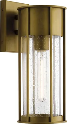 Produktbild von Außenleuchte Wand Aluminium Glas E27 IP44 in Messing Antik Vintage Design Außenlampe