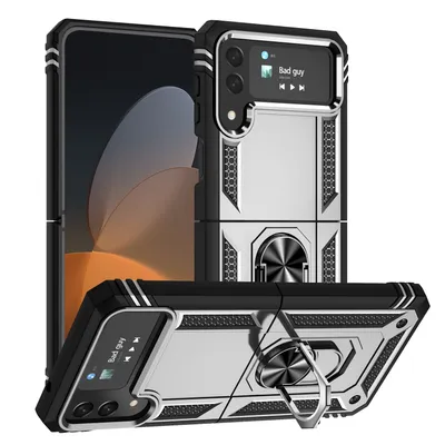 Immagine prodotto di Custodia protettiva per smartphone Samsung Galaxy Z Flip4 5G, cover, bumper, etui con funzione stand, colore: argento