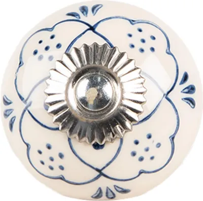 Produktbild von Clayre & Eef Türknauf Ø 4x3 cm Beige Blau Keramik