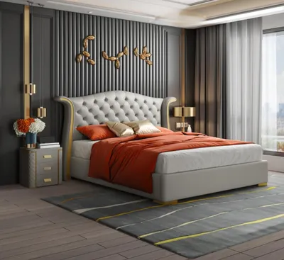 Produktbild von Chesterfield Doppel Bett Schlafzimmer Polster Luxus Betten 180x200cm
