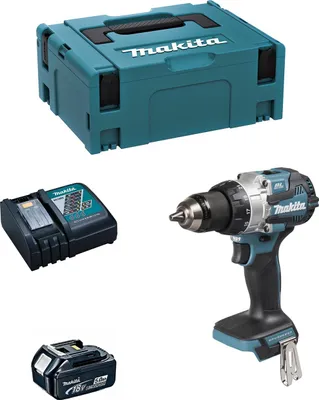 Produktbild von Schlagbohrschrauber MAKITA DHP489RTJ1 (1 x 5,0 Ah + DC18RC + MAKPAC 2)