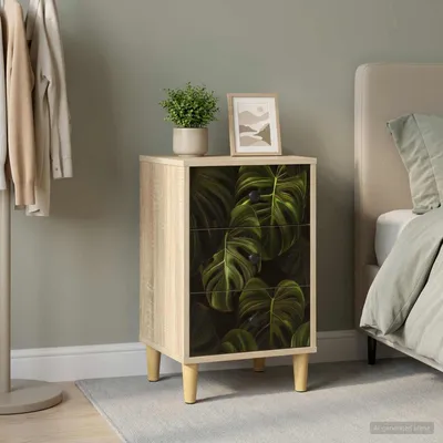 Image de vidaXL Table de chevet ELBURG, chêne Sonoma, 36 x 33 x 60 cm, panneau de particules