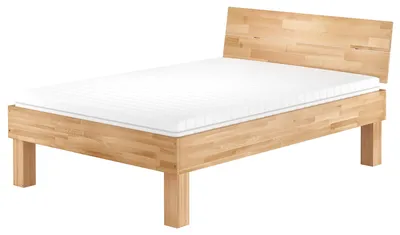 Produktbild von Extra stabiles hohes Massivholzbett 140x220 Seniorenbett Zubehör wählbar V-60.81-14-220Federholzrahmen und Matratze inkl.