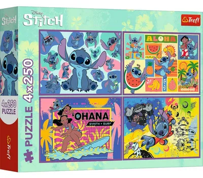 Zdjęcie produktu dla Trefl Puzzle Lilo & Stitch 4 x 250 el. Niezwykły Stitch, 250 szt., Kreskówki