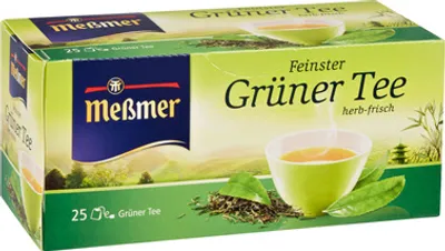 Produktbild von Meßmer feinster Grüner Tee herb-frisch, 25 Teebeutel - 12 x 44 g