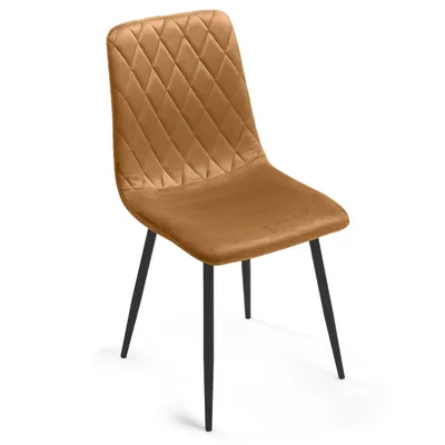 Produktbild von Lina® Elisia Esszimmerstuhl im modernen Design - Samt - Bequemer Stuhl für Ihr Esszimmer, hochwertiger Stoff, ergonomische Form - 1er Set - Ockergelb