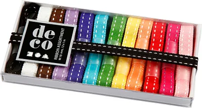 Produktbild von Dekoband-Sortiment, B 10 mm, Sortierte Farben, 12x1m