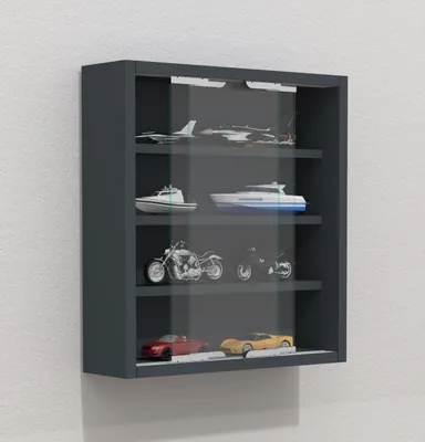 Produktbild von VCM Glasvitrine hängend | Vitrine Glas mit ESG-Sicherheitsglas | Maße: H. 40 x B. 37 x T. 10 cm| Hängevitrine Glas | Modern und platzsparend | Glas Vitrinenschrank -  Agisa S
