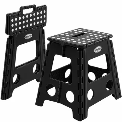 Zdjęcie produktu dla Taboret stołek składany antypoślizgowy podest schodek 39 cm do 150 kg czarny do domu łazienki kuchni
