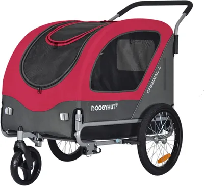Produktbild von DOGGYHUT  Large Fahrradanhänger & Hundebuggy 2 in 1 für Hunden bis 35kg Hundeanhänger Jogger Hundewagen mit Feststellbremse