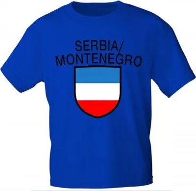 Produktbild von T-Shirt mit Print Fahne Flagge Serbien-Monte 76412 royalblau Gr. S-3XL Größe - M