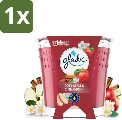 Produktbild von Glade ist entfernt, daher bleibt: Geurkaars Cosy Appel Kaneel - 100% Raapzaadwas & Vegan - 112 g - 1 StückÜbersetzung: Duftkerze Cosy Apfel Zimt - 100% Rapsöl und vegane - 112 g - 1 Stück