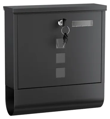 Produktbild von Wandbriefkasten mit Zeitungsrolle Schwarz inkl. 2 Schlüssel