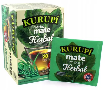 Obrázok produktu pre Ekspresná yerba mate Kurupi, bylinná zmes v sáčkoch, 20 ks x 2,5 g, Cocido, bylinná