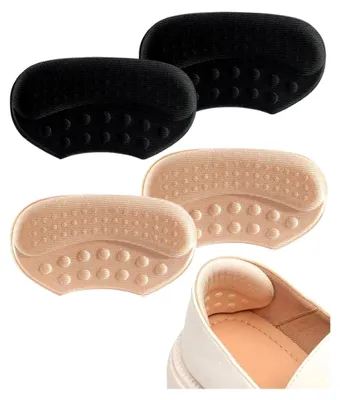 Produktbild von Fersenpolster und Fersenhalter, 2 Paar (Schwarz, Nude) | Fersenschutz gegen Blasen und Reibung | Optimaler Halt und Komfort für zu große Schuhe