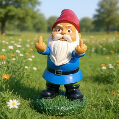 Image de Nain de jardin sur une moto, figurine de 13,3 cm x 13 cm, imperméable, résistante au soleil, décoration de jardin, nain de jardin rigolo, cadeau pour homme, décoration de balcon (bleu)