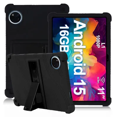 Produktbild von Tablet Hülle für Doogee U11 /Doogee U11 Pro 11,0", Stoßfeste Weiches Silikon Schutzhülle mit Standfunktion Schwarz