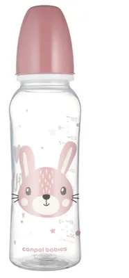 Zdjęcie produktu dla Canpol Babies Cute Animals Butelka 250 ml standardowa rozowa 11/841_PIN, 1 sztuka