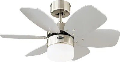 Zdjęcie produktu dla Wentylator sufitowy z oświetleniem i łańcuszkami Flora Royale chrom 76 cm
