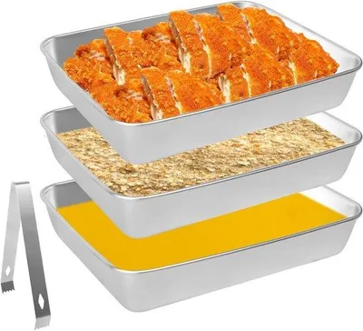 Produktbild von Edelstahl-Panier-set 3-teilig, stapelbar, 25x19x5cm