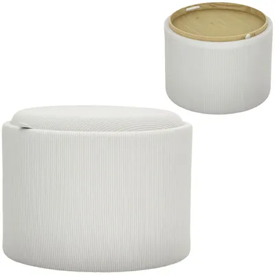 Immagine prodotto di Pouf HOMCOM con spazio contenitore, coperchio e aspetto corda, dimensioni 56 x 56 x 42 cm