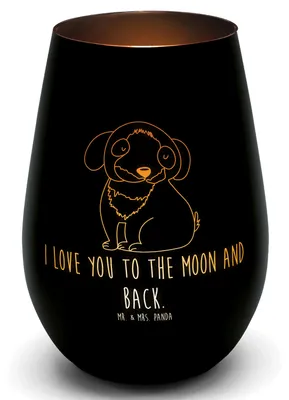 Produktbild von Mr. & Mrs. Panda Laterne Hund Entspannen - Schwarz - Geschenk, Teelichthalter, Glas Windlicht, Kerzenhalter, Liebe, Süß, Entspannt, Outdoor, Sprüche