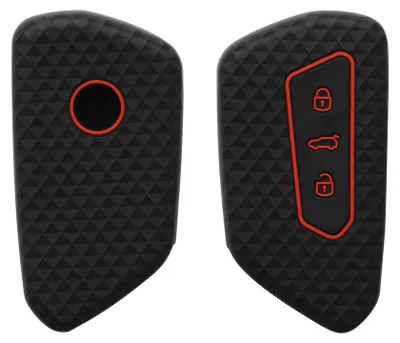Produktbild von kwmobile Schlüsselhülle für VW Golf 8 3-Tasten Autoschlüssel Hülle - Autoschlüssel Schlüssel Hülle aus Silikon - Schlüsselschutz Gehäuse in Schwarz