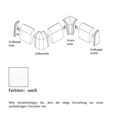 Produktbild von Außenecke für MDF-Sockelleisten 58x18 mm - weiß passend zur 718.5831