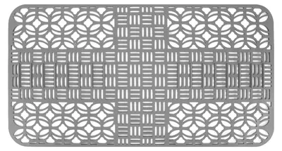 Produktbild von Spülbeckenmatten, Silikon, rutschfest, hitzebeständig, 66 x 35 cm, groß, quadratisch, ausgehöhlt, Schutz für die Küche, Grau