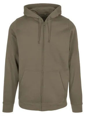 Produktbild von Build Your Brand - "Basic" Hoodie mit durchgehendem Reißverschluss für Herren TN2913 (L) (Oliv)