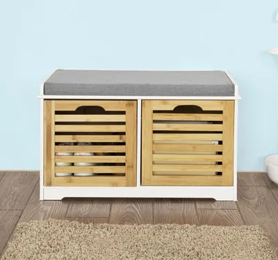 Produktbild von SoBuy Schuhbank,Sitzbank,Schuhregal, Schuhschrank, Schuhtruhe FSR23-K-WN