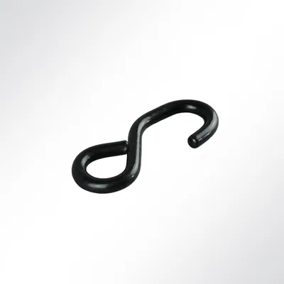 Produktbild von Lysel® S-Haken einseitig geschlossen mit schwar, (B) 25mm in schwarz (1 Stück) 500kg