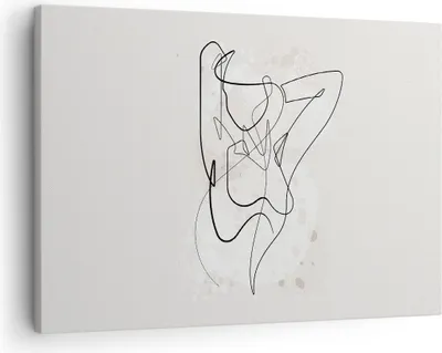 Produktbild von Bild auf Leinwand - Leinwandbild - Einteilig - Linie Frau Linie - 70x50cm - Wand Bild - Wanddeko - Wandbilder - Leinwanddruck - Bilder - Wanddekoration - Leinwand bilder - Wandbild - AA70x50-5119